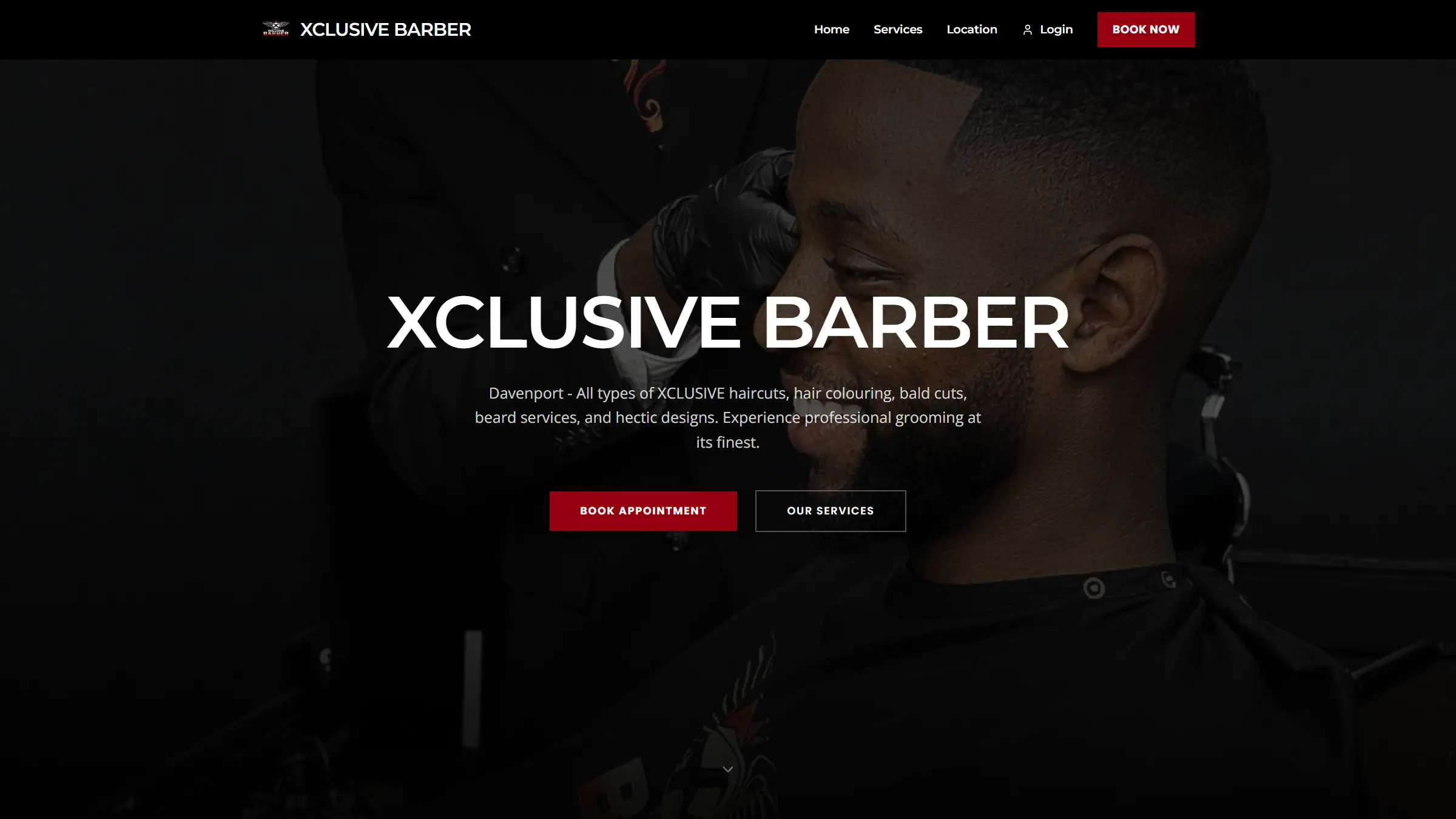 Custom web design Durban — Xclusive Barber salon online booking system by small business website developers LMWebDesign