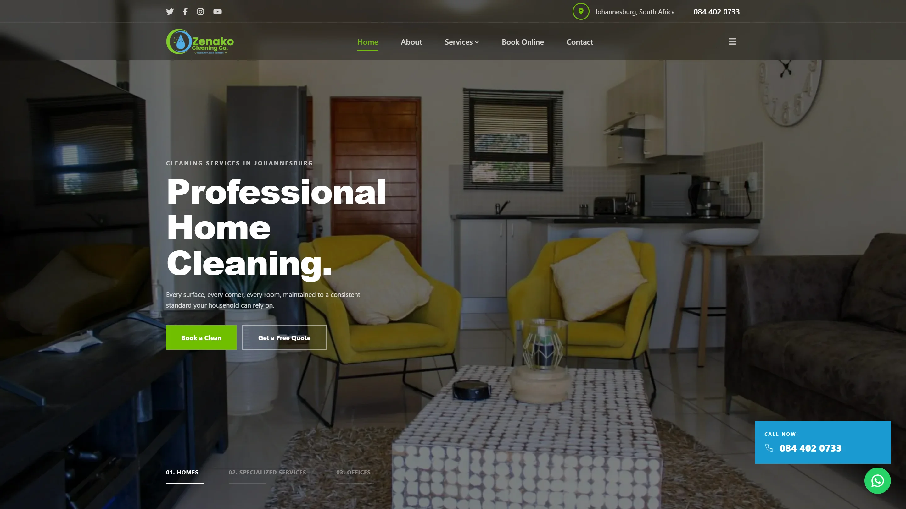 Professional cleaning services web design — Zenako Cleaning custom booking platform by LMWebDesign cleaning company website developers